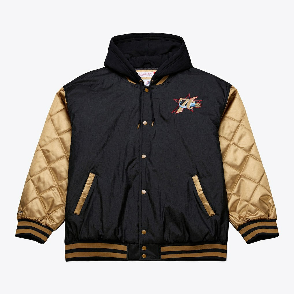 Philadelphia 76ers Hardwood Classics 76 Originals Collection Fushion Full-Snap Hoodie Jacket Black - NBA
