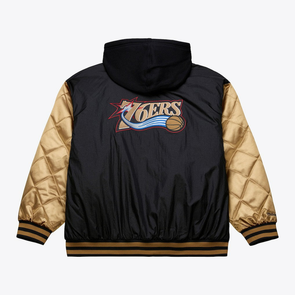 Philadelphia 76ers Hardwood Classics 76 Originals Collection Fushion Full-Snap Hoodie Jacket Black - NBA