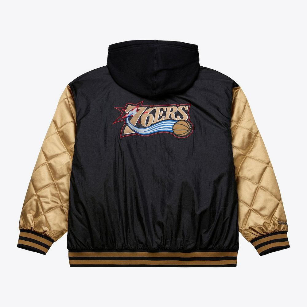 Philadelphia 76ers Hardwood Classics 76 Originals Collection Fushion Full-Snap Hoodie Jacket Black - NBA