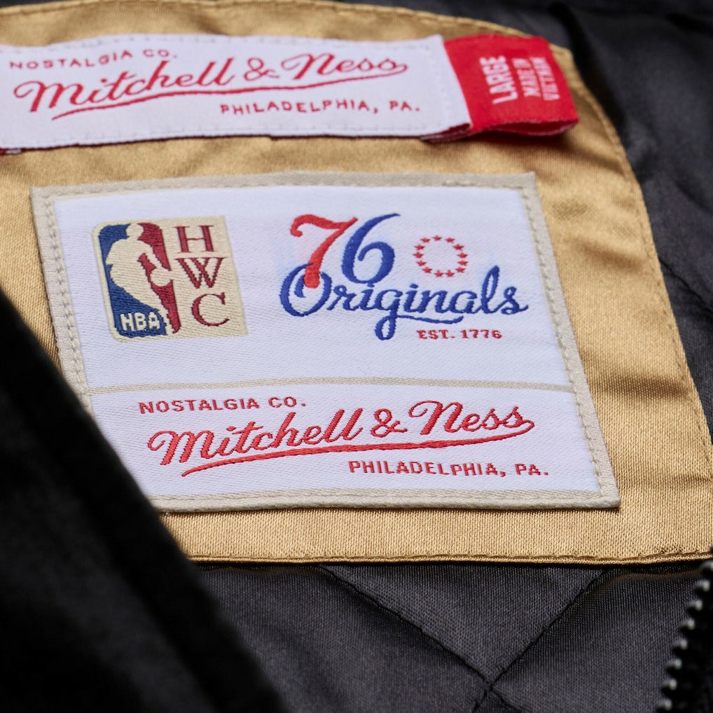 Philadelphia 76ers Hardwood Classics 76 Originals Collection Fushion Full-Snap Hoodie Jacket Black - NBA