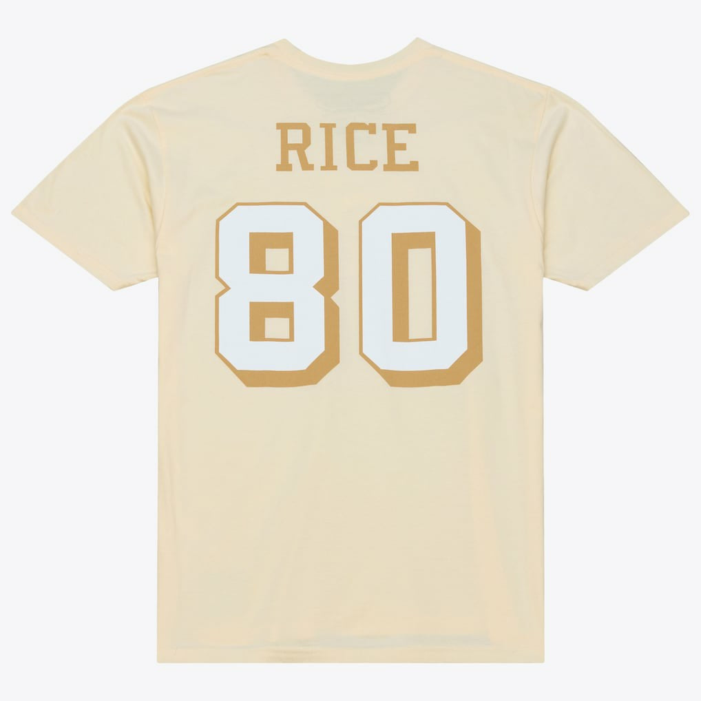 Jerry Rice San Francisco 49ers Sandman Name & Number T-Shirt Cream | Mitchell & Ness