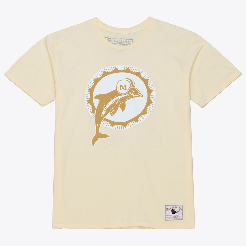 Dan Marino Miami Dolphins Sandman Name & Number T-Shirt Cream | Mitchell & Ness