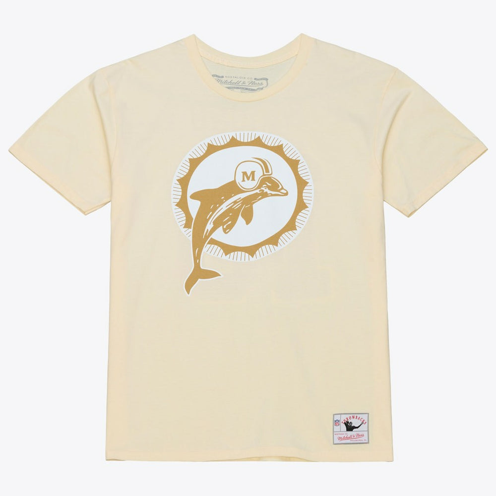 Dan Marino Miami Dolphins Sandman Name & Number T-Shirt Cream | Mitchell & Ness
