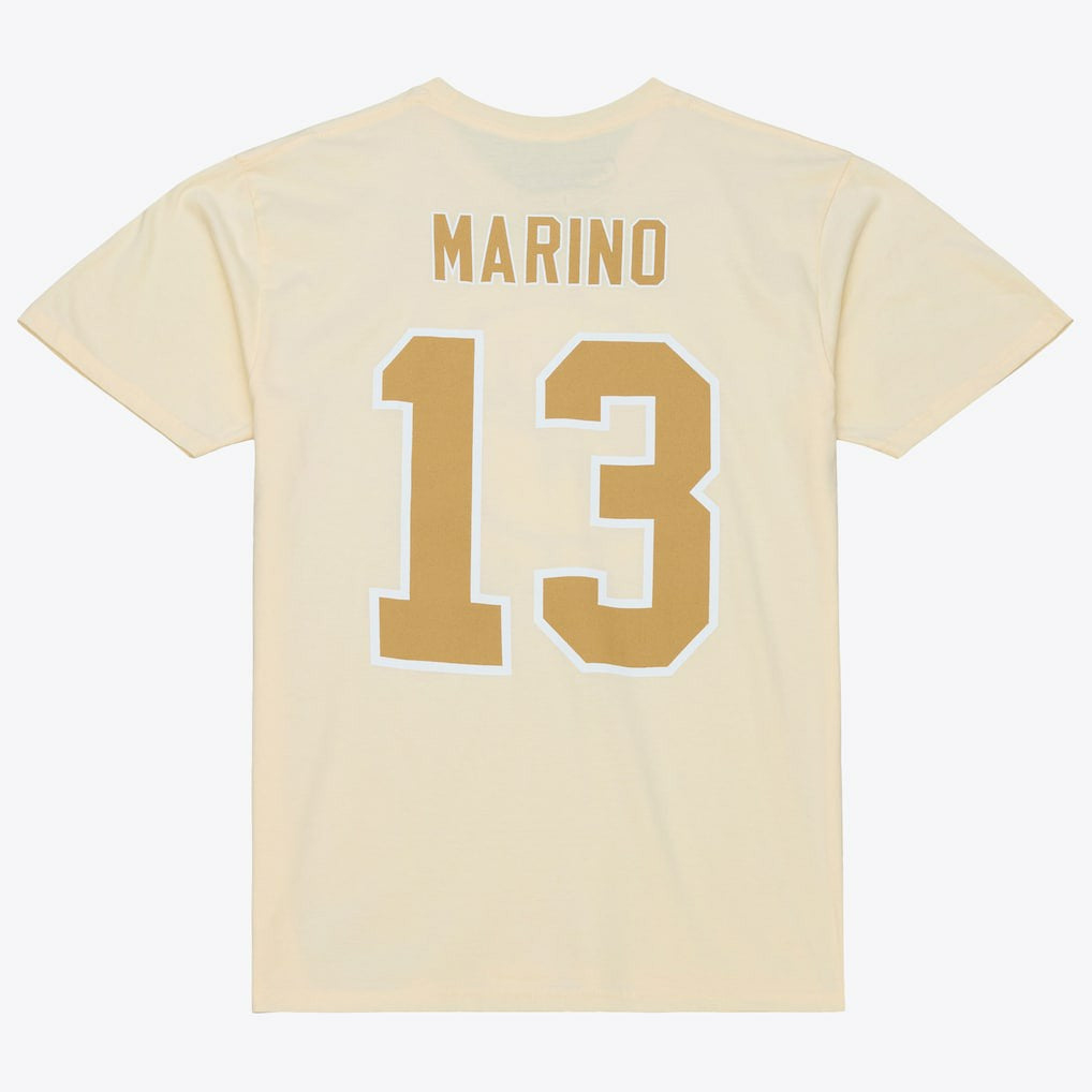 Dan Marino Miami Dolphins Sandman Name & Number T-Shirt Cream | Mitchell & Ness