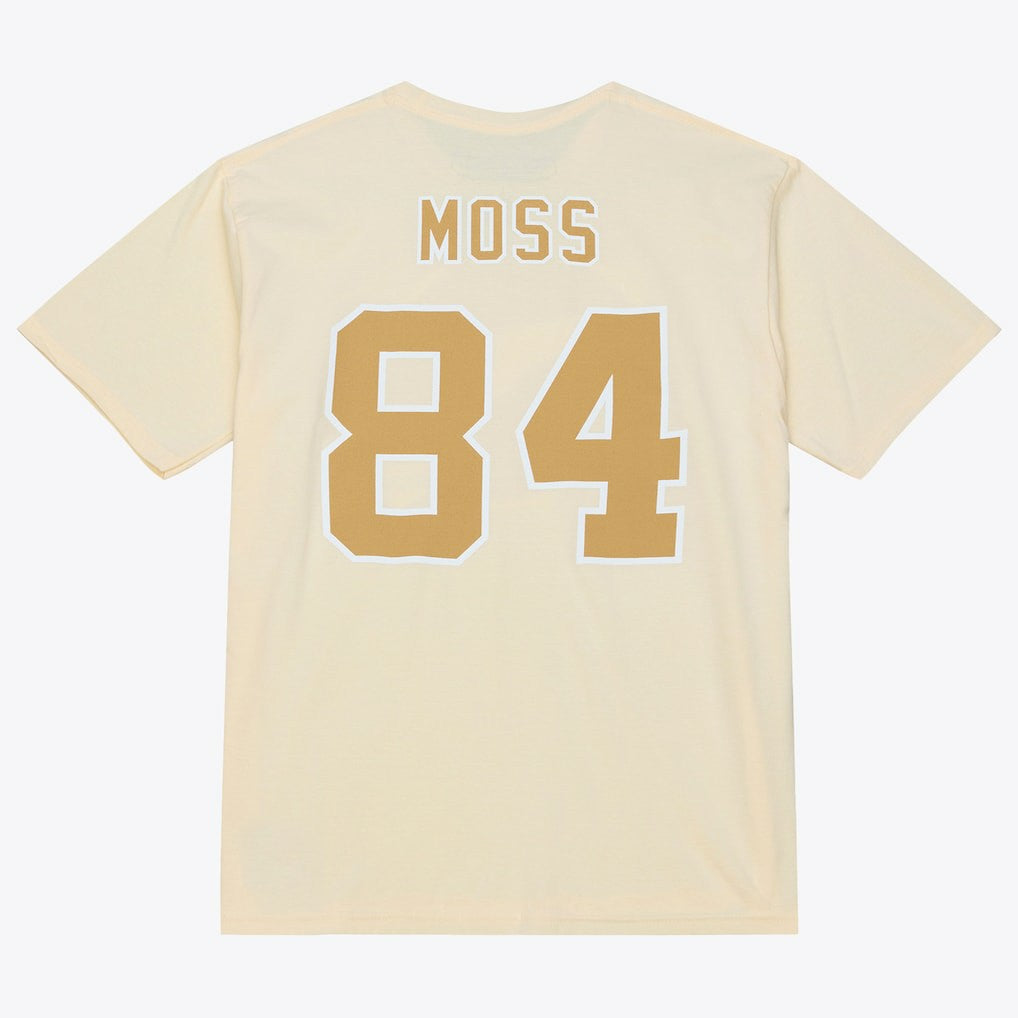 Randy Moss Minnesota Vikings Sandman Name & Number T-Shirt Cream | Mitchell & Ness