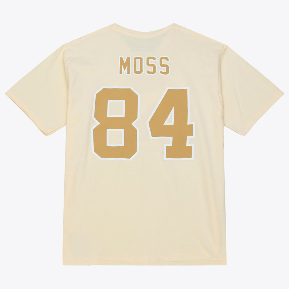 Randy Moss Minnesota Vikings Sandman Name & Number T-Shirt Cream | Mitchell & Ness