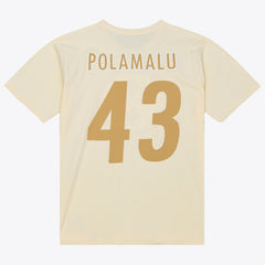 Troy Polamalu Pittsburgh Steelers Sandman Name & Number T-Shirt Cream | Mitchell & Ness