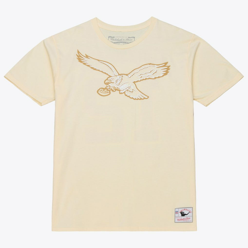 Randall Cunningham Philadelphia Eagles Sandman Name & Number T-Shirt Cream | Mitchell & Ness