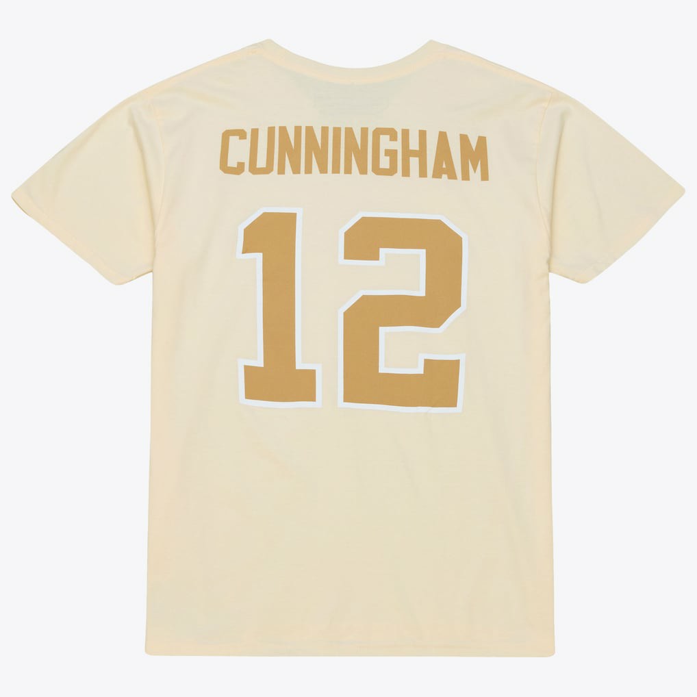 Randall Cunningham Philadelphia Eagles Sandman Name & Number T-Shirt Cream | Mitchell & Ness