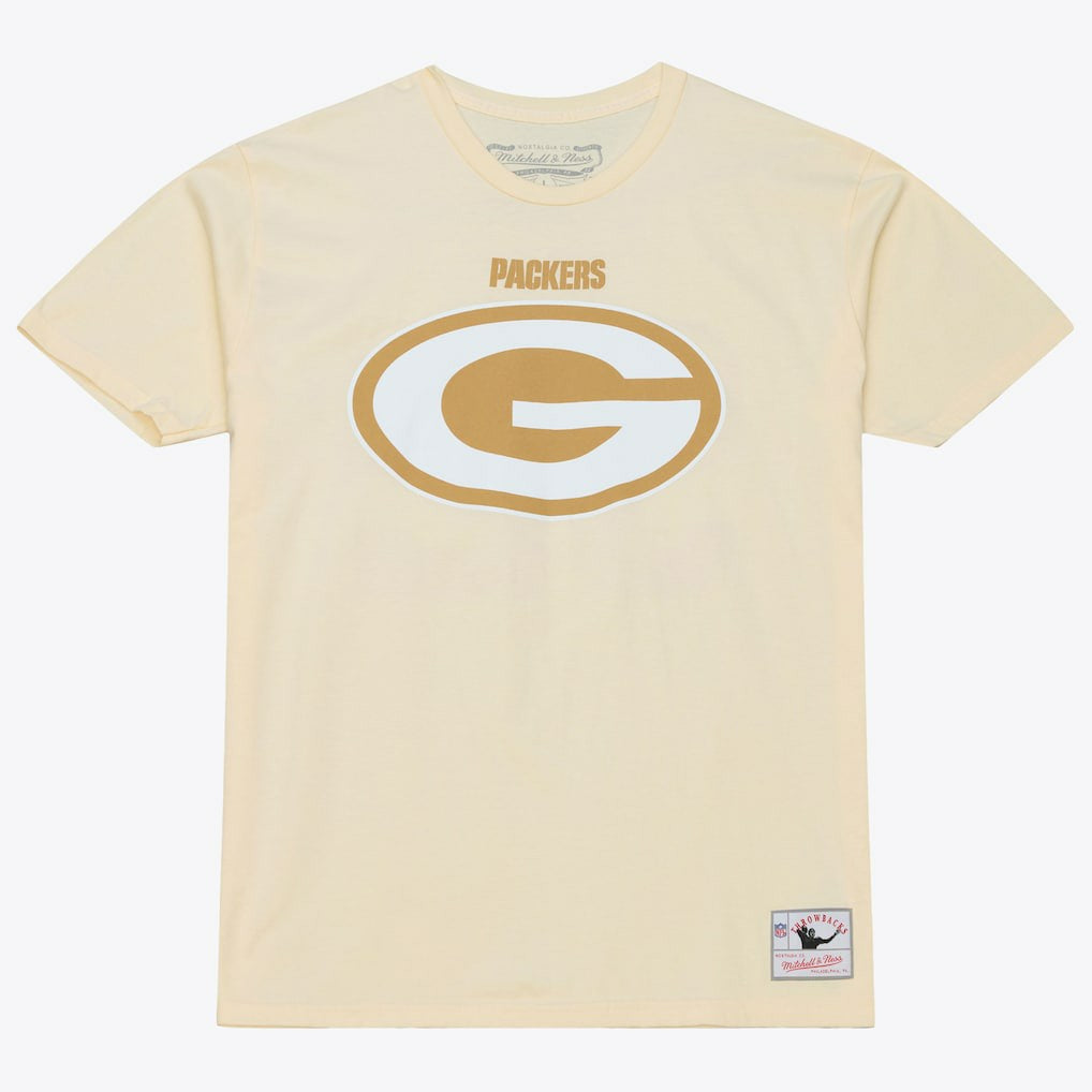 Reggie White Green Bay Packers Sandman Name & Number T-Shirt Cream | Mitchell & Ness