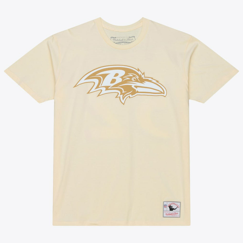 Ray Lewis Baltimore Ravens Sandman Name & Number T-Shirt Cream | Mitchell & Ness