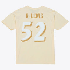 Ray Lewis Baltimore Ravens Sandman Name & Number T-Shirt Cream | Mitchell & Ness