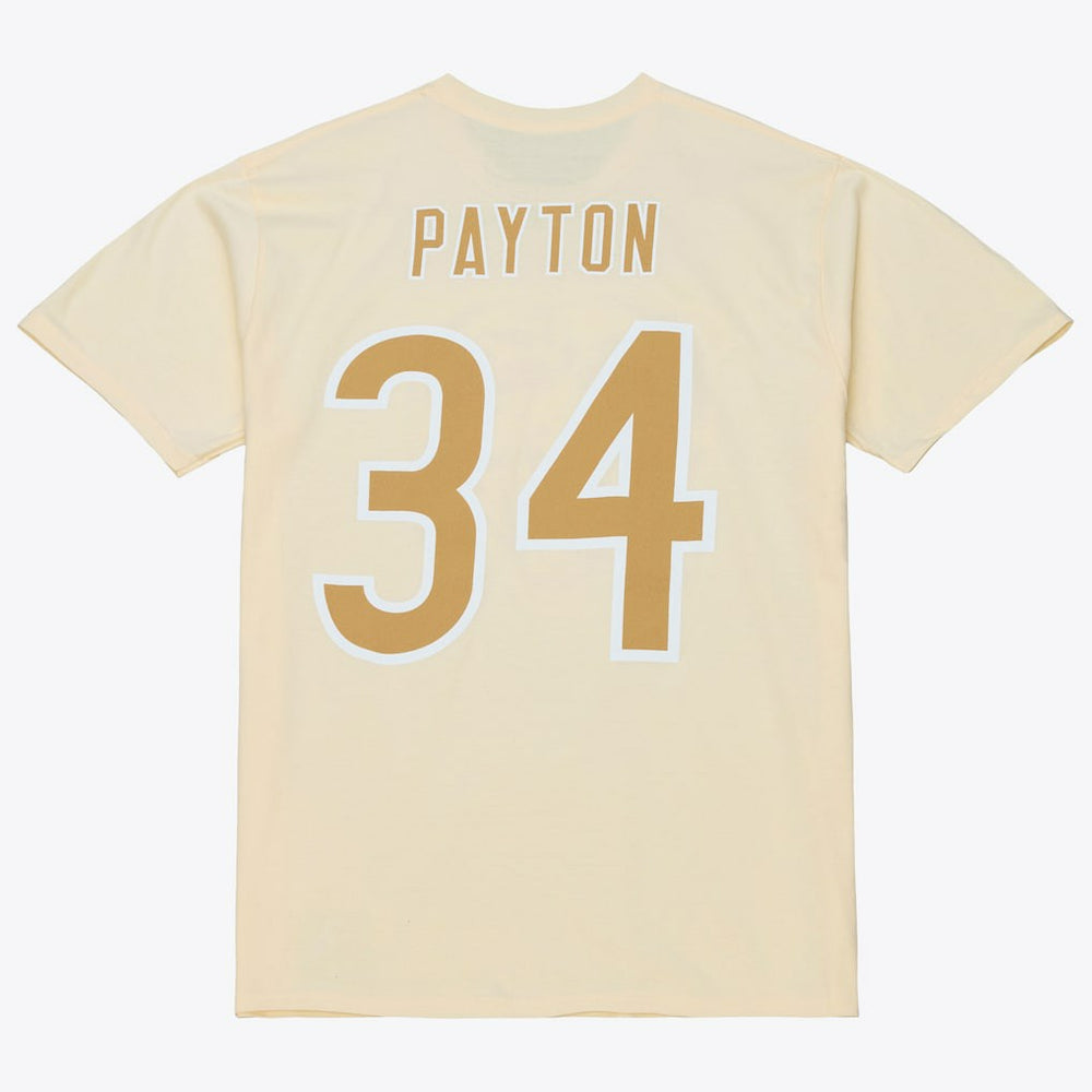 Walter Payton Chicago Bears Sandman Name & Number T-Shirt Cream | Mitchell & Ness
