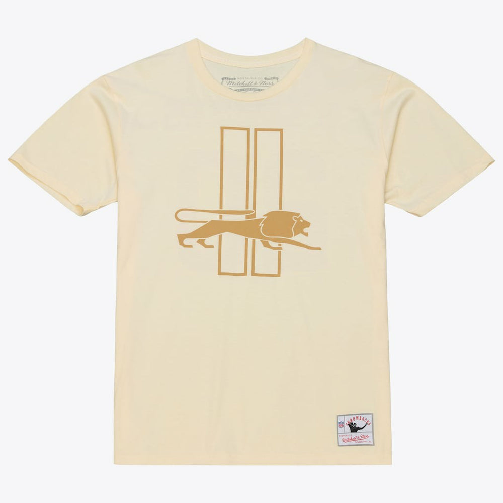 Barry Sanders Detroit Lions Sandman Name & Number T-Shirt Cream | Mitchell & Ness