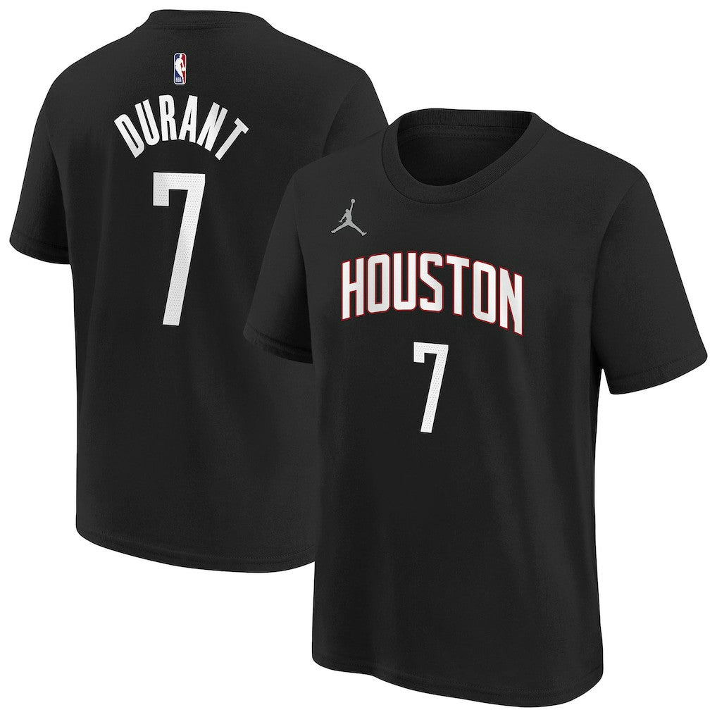 Kevin Durant Houston Rockets Jordan Brand Youth Statement Name & Number T-Shirt Black - NBA
