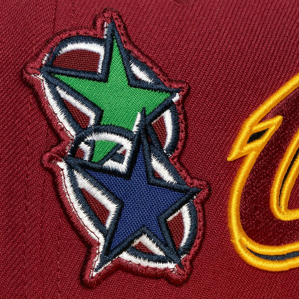 Cleveland Cavaliers x Billie Eilish Hardwood Classics Patch Snapback Hat Wine/Gold - NBA