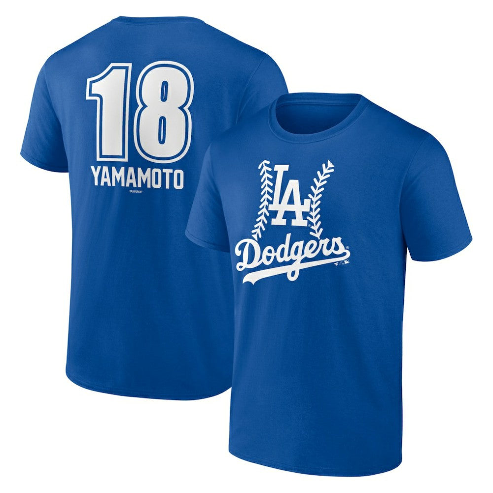 Yoshinobu Yamamoto Los Angeles Dodgers Fastball Player Name & Number T-Shirt - MLB