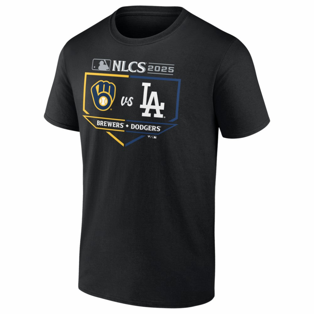 Milwaukee Brewers vs. Los Angeles Dodgers 2025 National League Championship Series Matchup Batter's Box T-Shirt - MLB