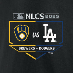 Milwaukee Brewers vs. Los Angeles Dodgers 2025 National League Championship Series Matchup Batter's Box T-Shirt - MLB