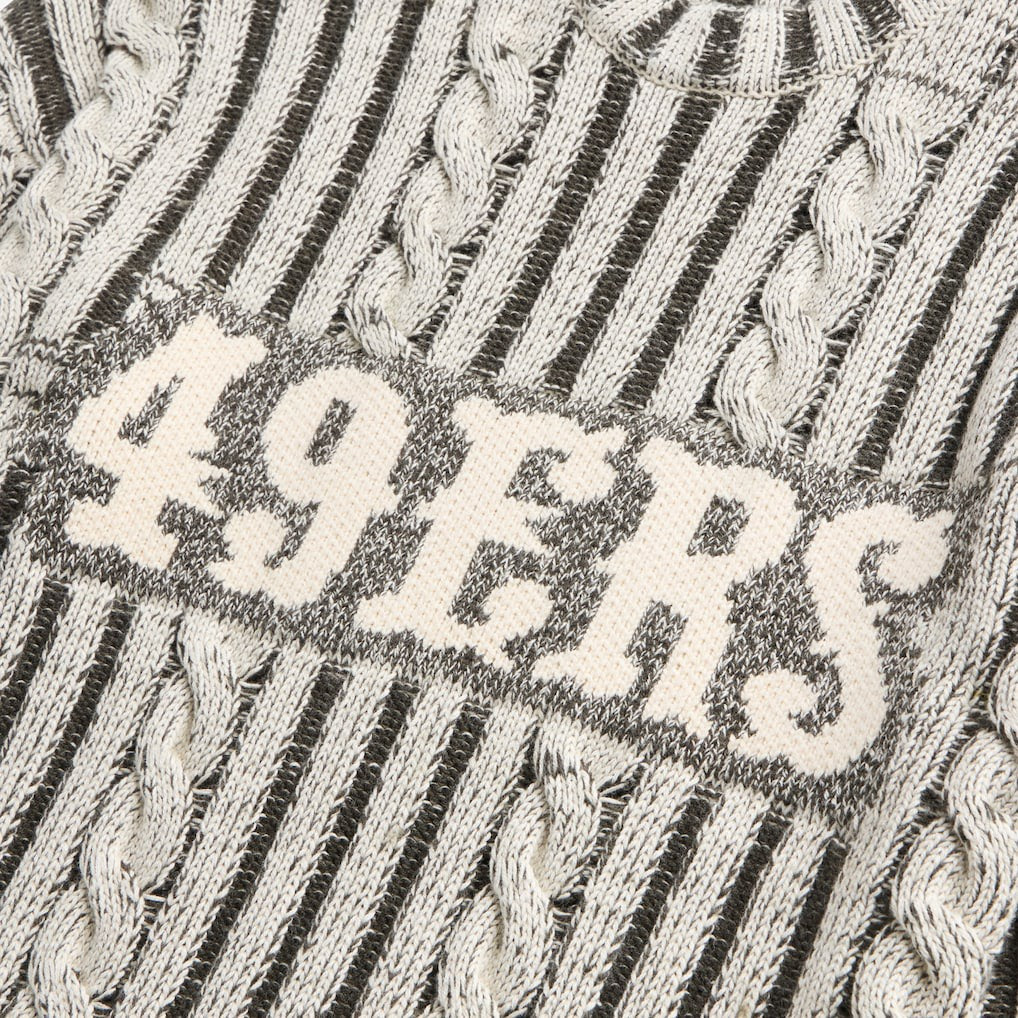 San Francisco 49ers Off Season x NFL Unisex Cable Knit Sweater Cream/Gray | NFL