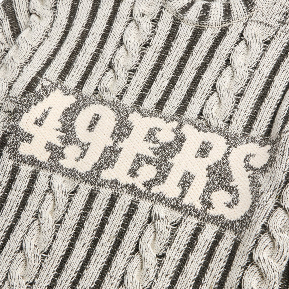 San Francisco 49ers Off Season x NFL Unisex Cable Knit Sweater Cream/Gray | NFL