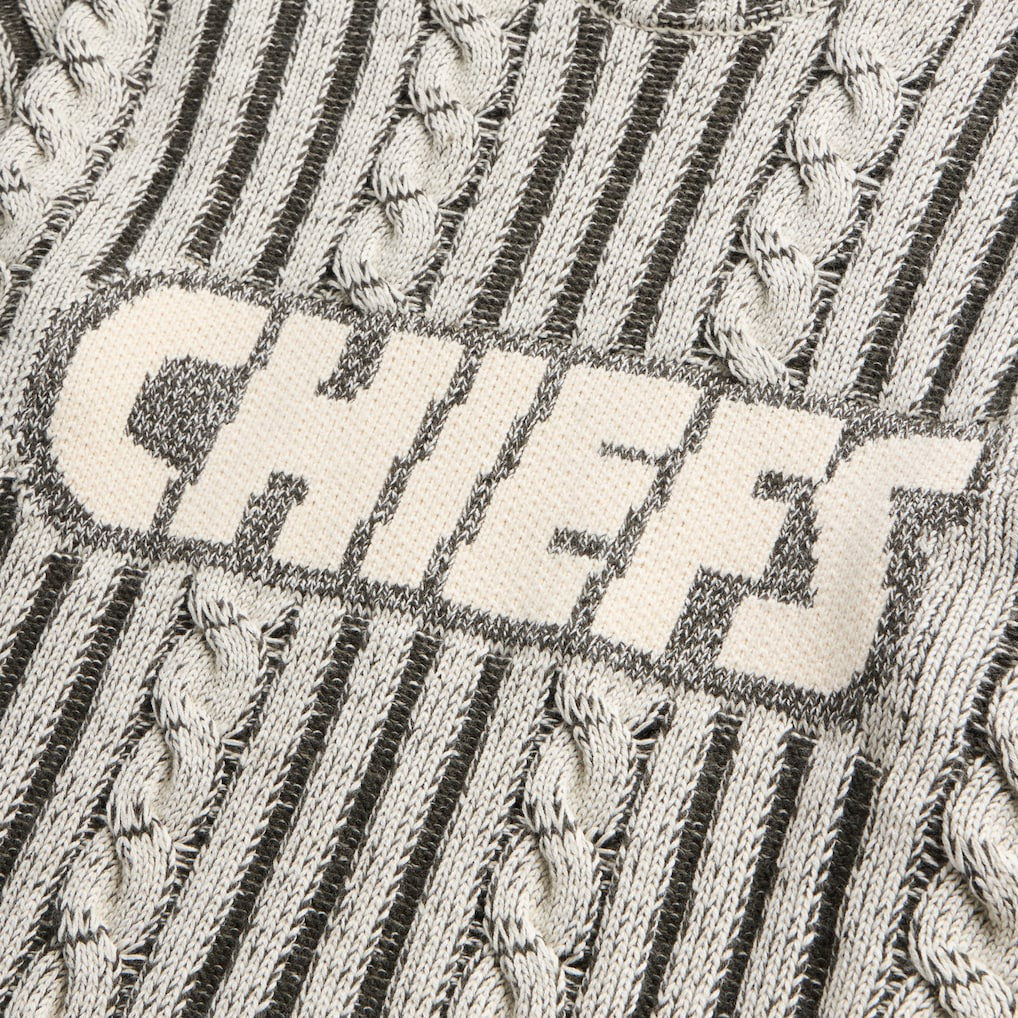 Kansas City Chiefs Off Season x NFL Unisex Cable Knit Sweater Cream/Gray | NFL