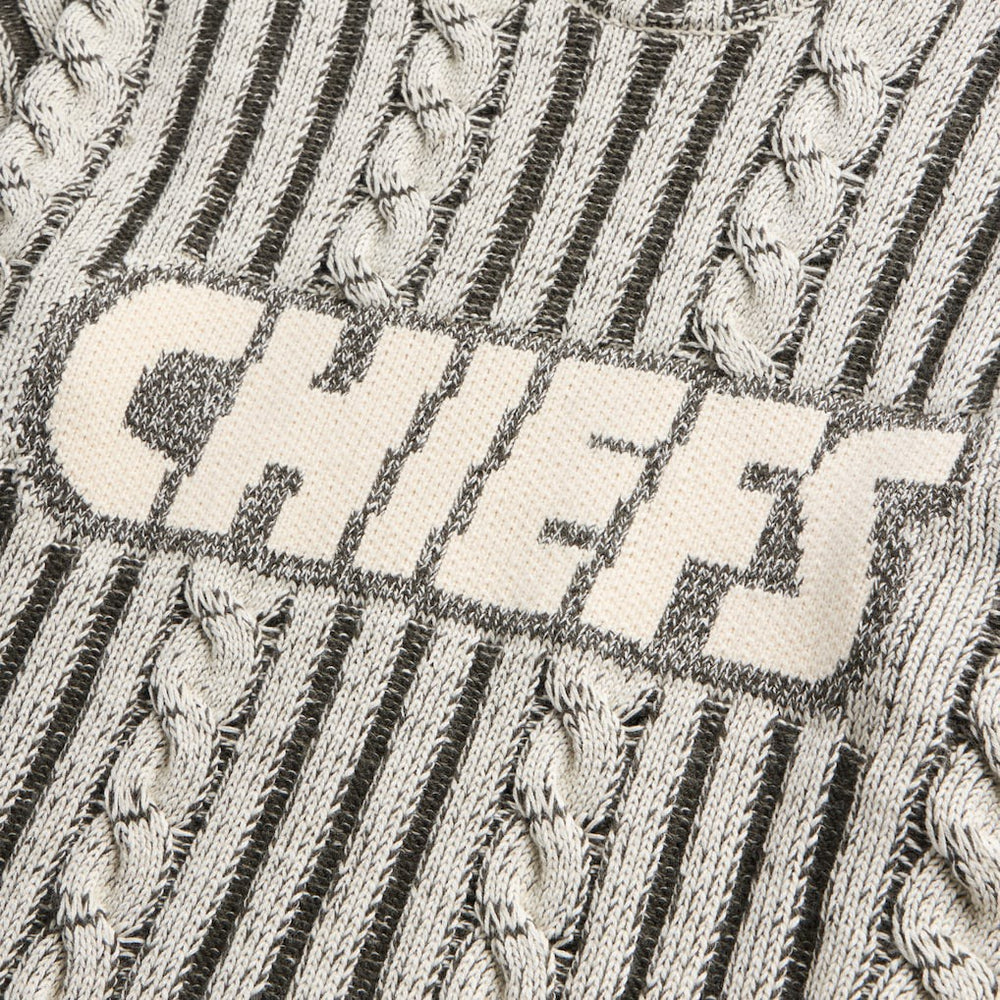 Kansas City Chiefs Off Season x NFL Unisex Cable Knit Sweater Cream/Gray | NFL