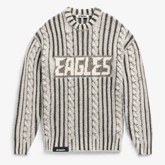 Philadelphia Eagles Off Season x NFL Unisex Cable Knit Sweater Cream/Gray | NFL