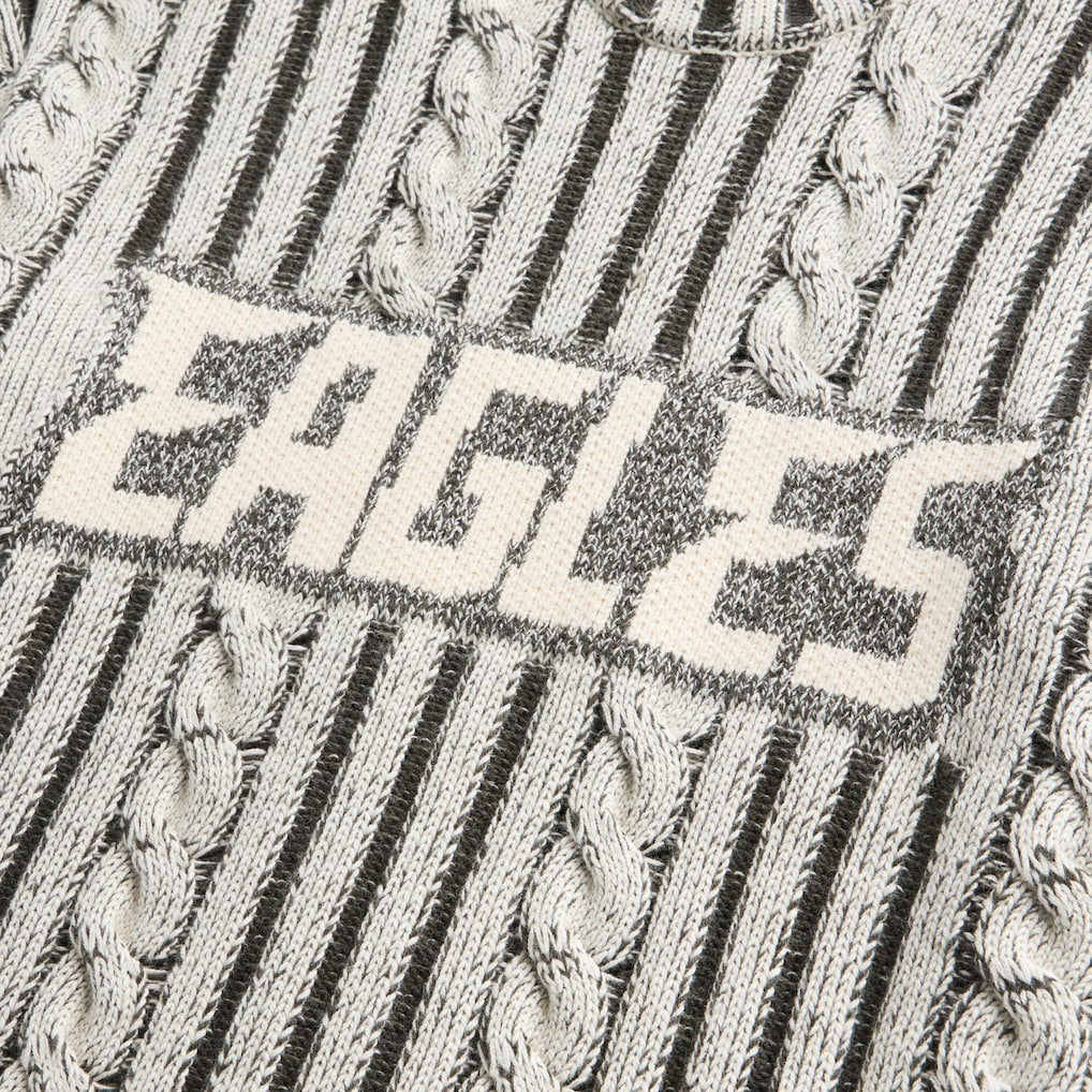 Philadelphia Eagles Off Season x NFL Unisex Cable Knit Sweater Cream/Gray | NFL
