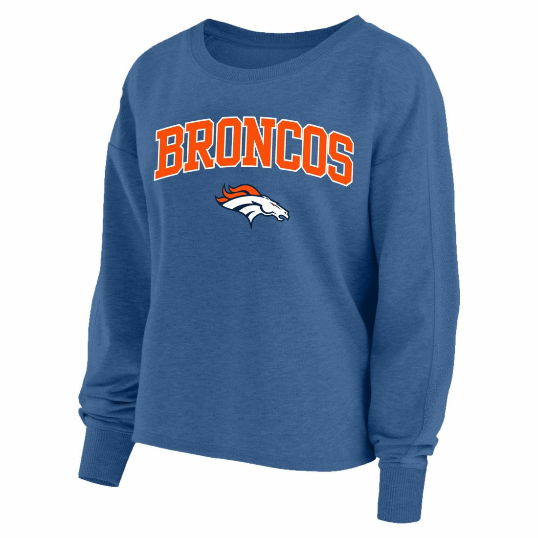Denver Broncos Profile Women's Plus Size Acid Wash Raglan Sweatshirt Navy | NFL