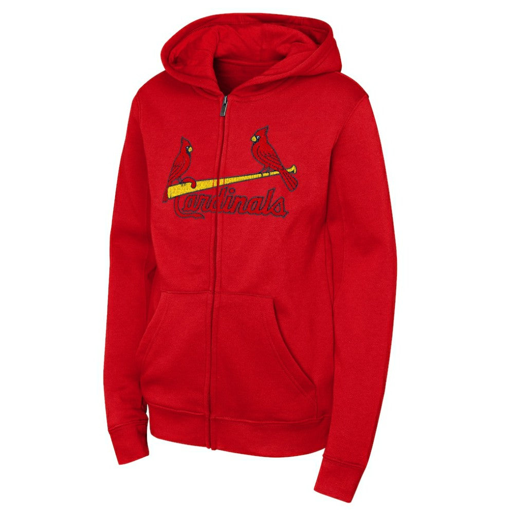 St. Louis Cardinals Outerstuff Youth Wordmark Fleece Full-Zip Hoodie - MLB