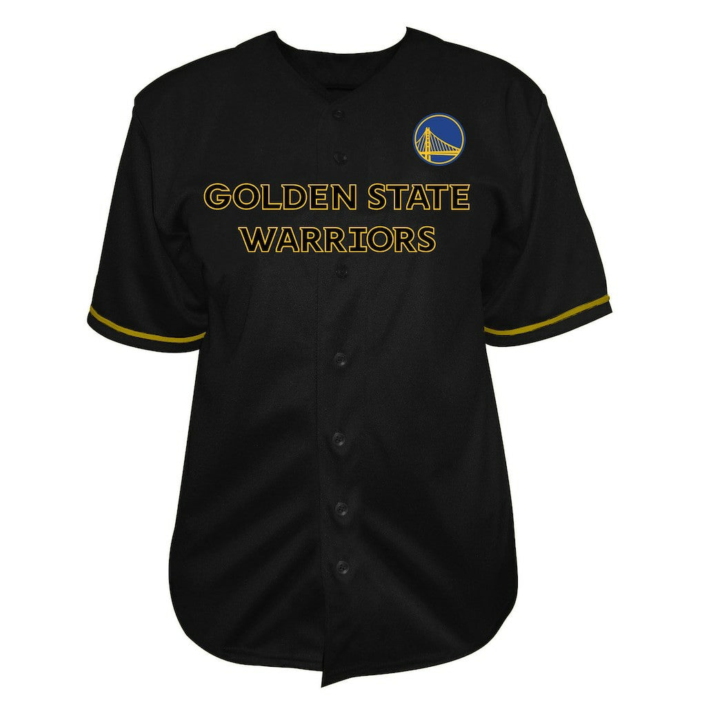 Golden State Warriors Big & Tall Pop Full-Button Jersey Black - NBA