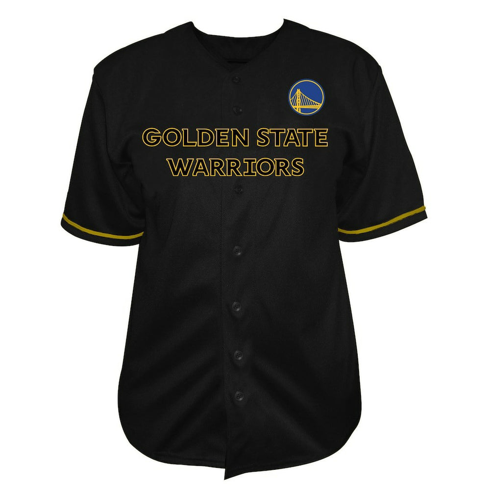 Golden State Warriors Big & Tall Pop Full-Button Jersey Black - NBA