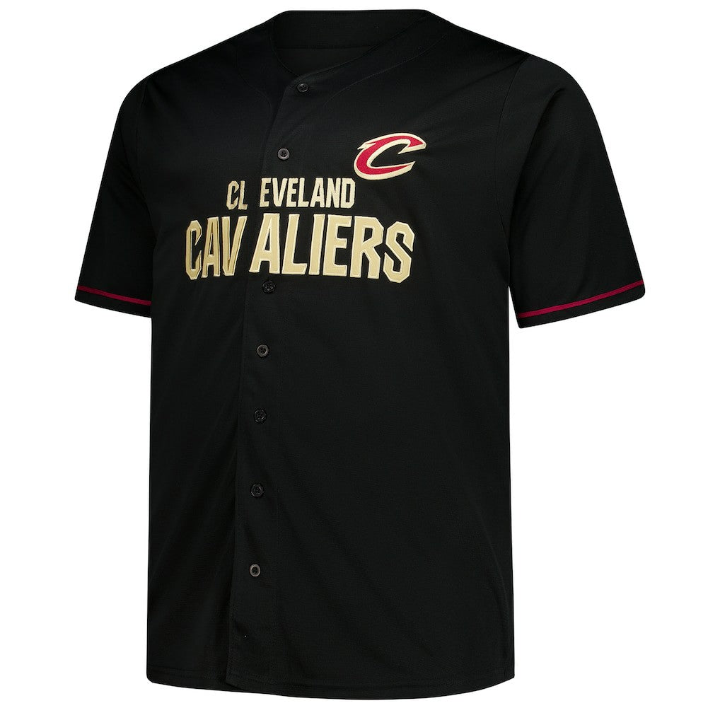 Cleveland Cavaliers Big & Tall Pop Full-Button Jersey Black - NBA