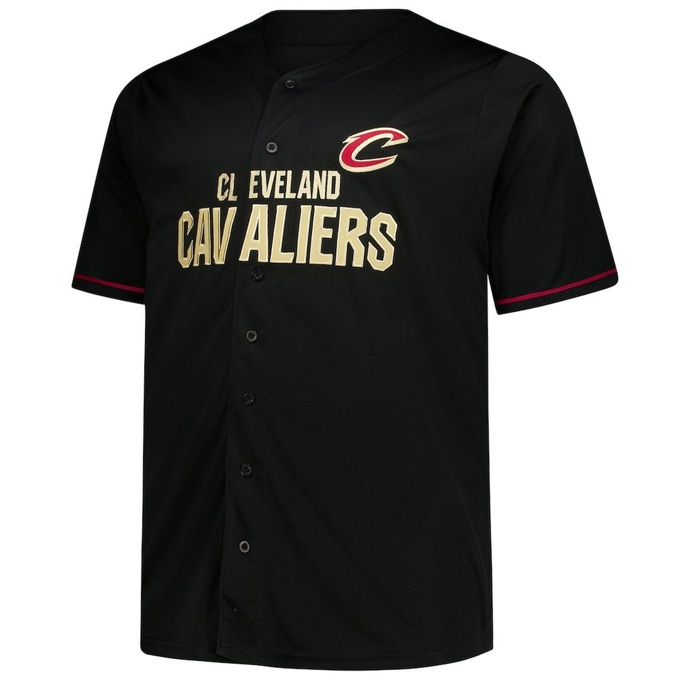 Cleveland Cavaliers Big & Tall Pop Full-Button Jersey Black - NBA