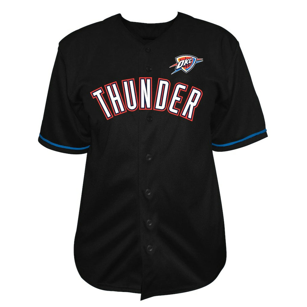 Oklahoma City Thunder Big & Tall Pop Full-Button Jersey Black - NBA