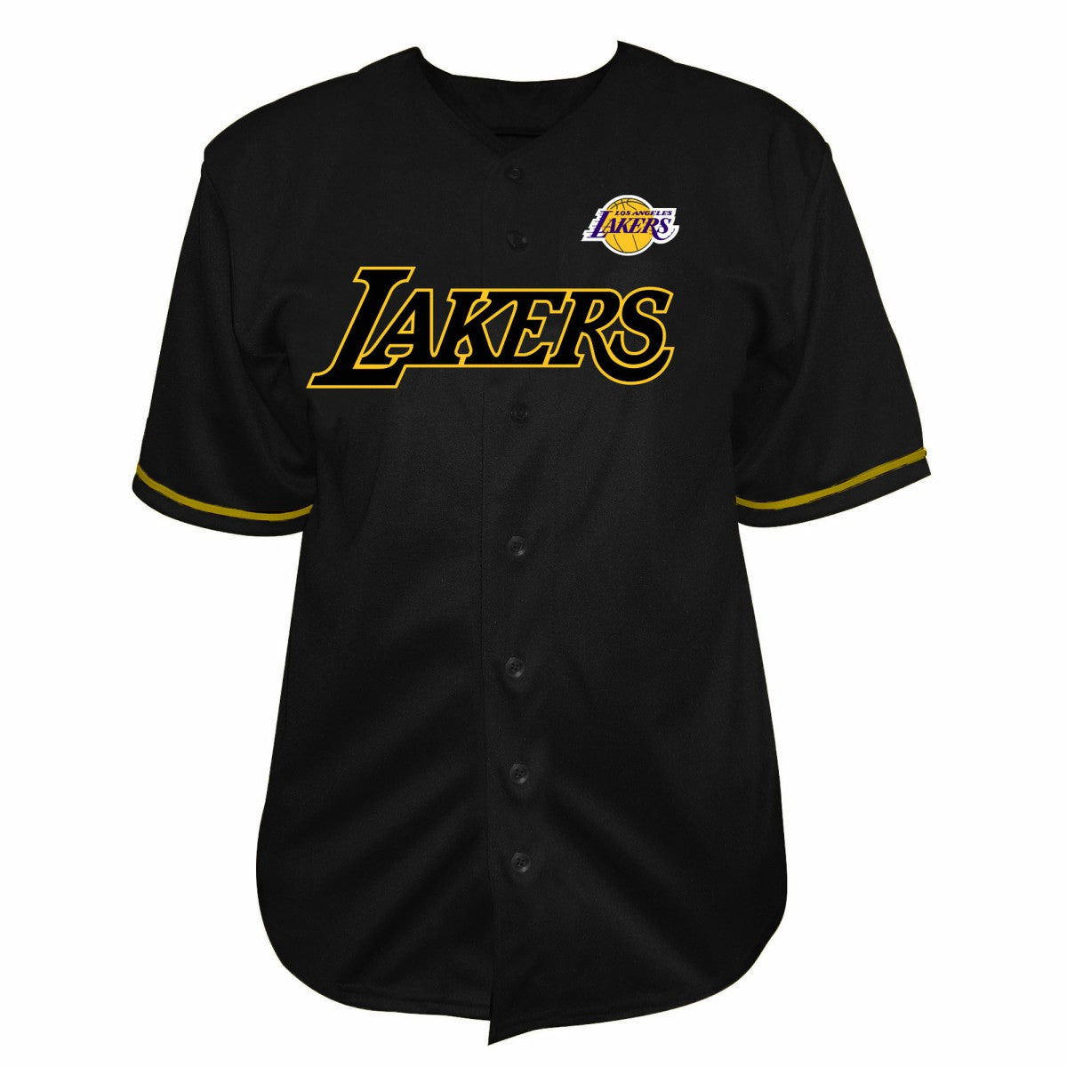Los Angeles Lakers Big & Tall Pop Full-Button Jersey Black - NBA