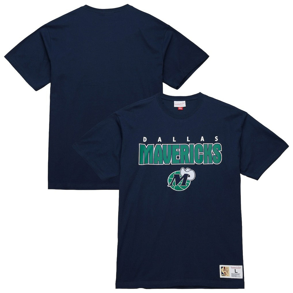 Dallas Mavericks Hardwood Classics Throw It Back Premium T-Shirt Navy - NBA