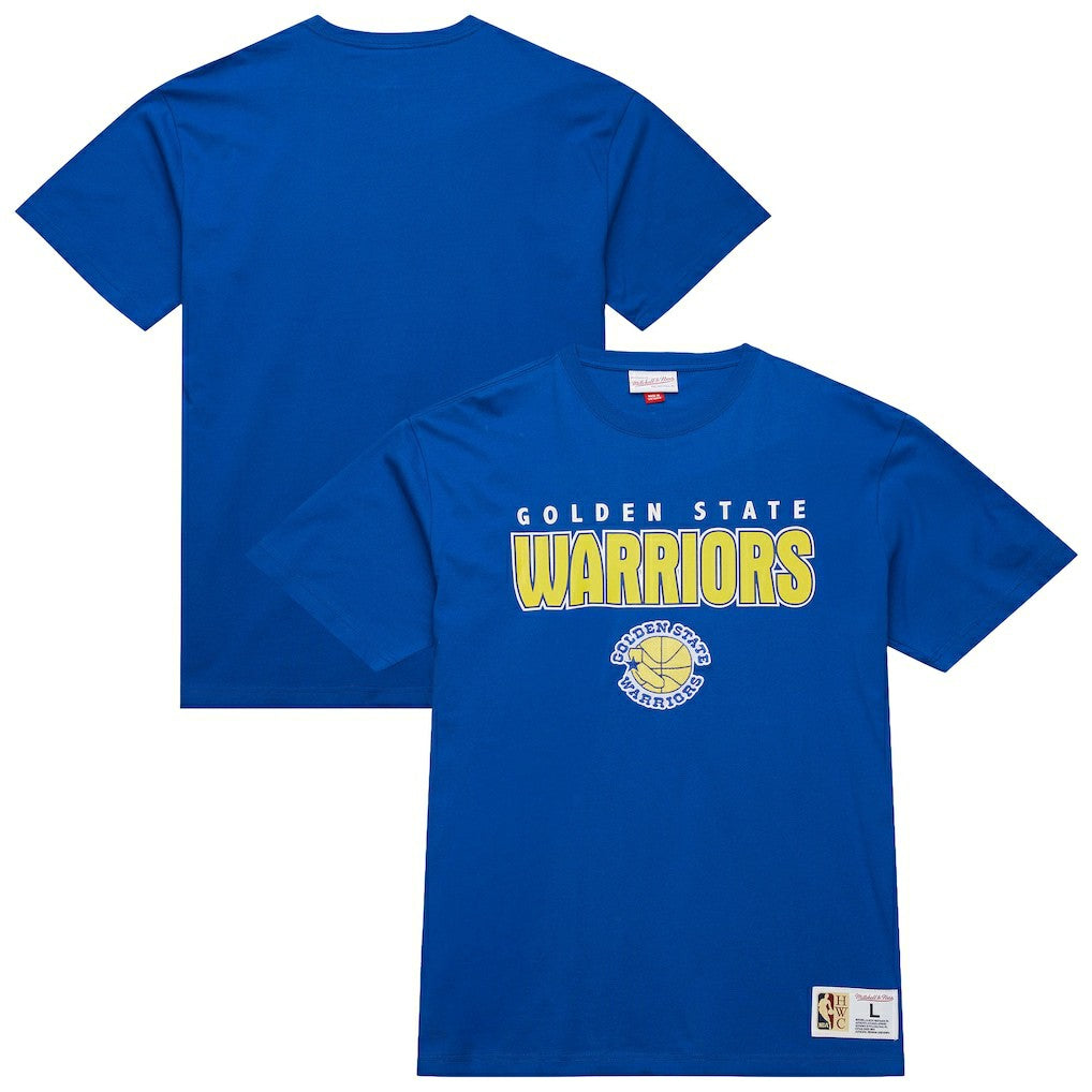 Golden State Warriors Hardwood Classics Throw It Back Premium T-Shirt Royal - NBA