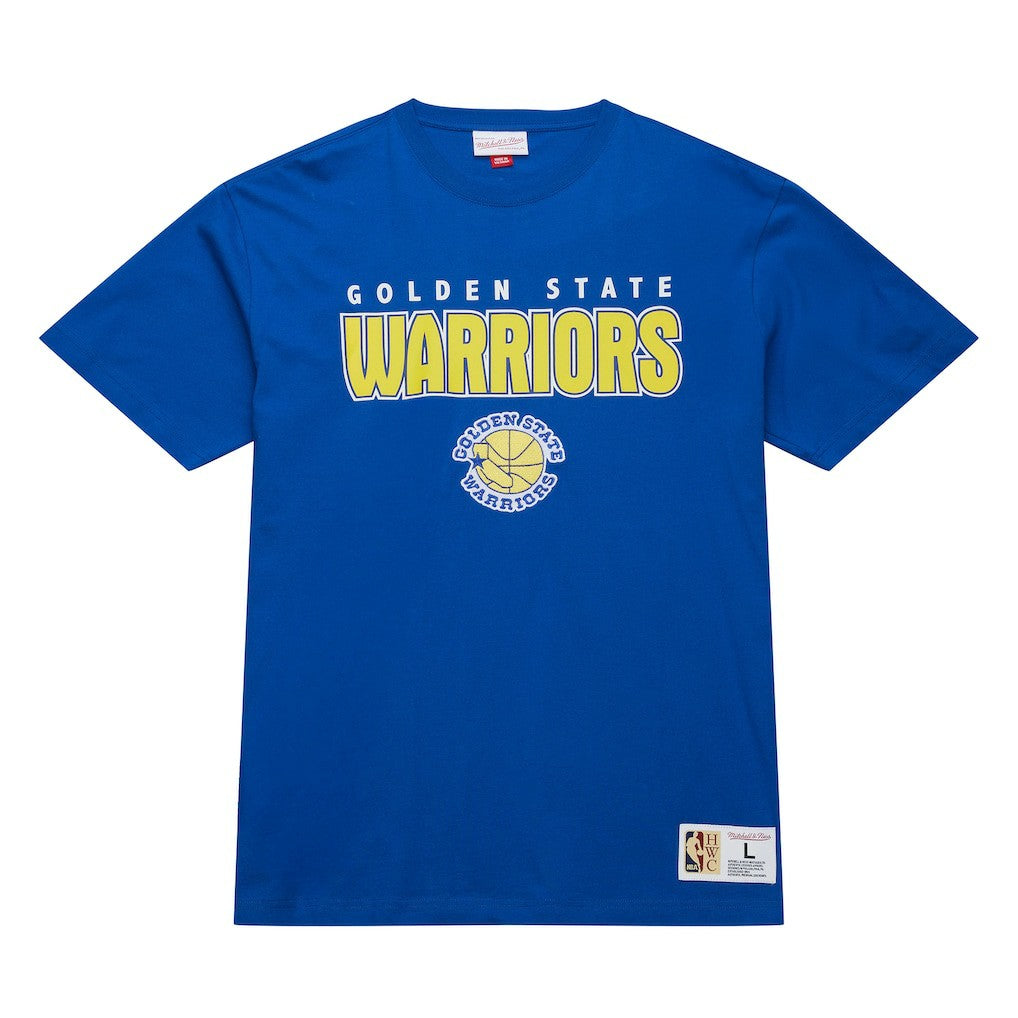 Golden State Warriors Hardwood Classics Throw It Back Premium T-Shirt Royal - NBA