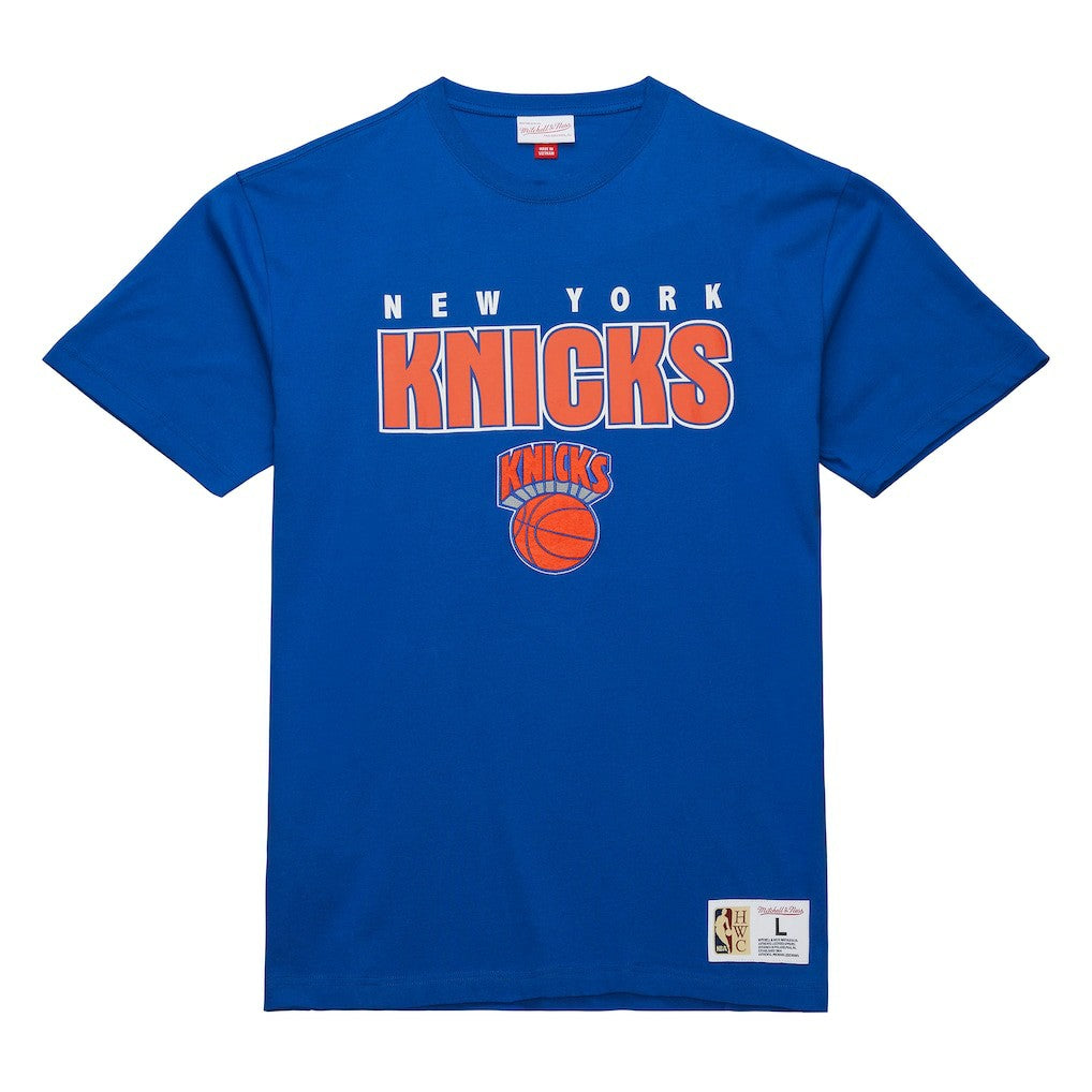 New York Knicks Hardwood Classics Throw It Back Premium T-Shirt Blue - NBA