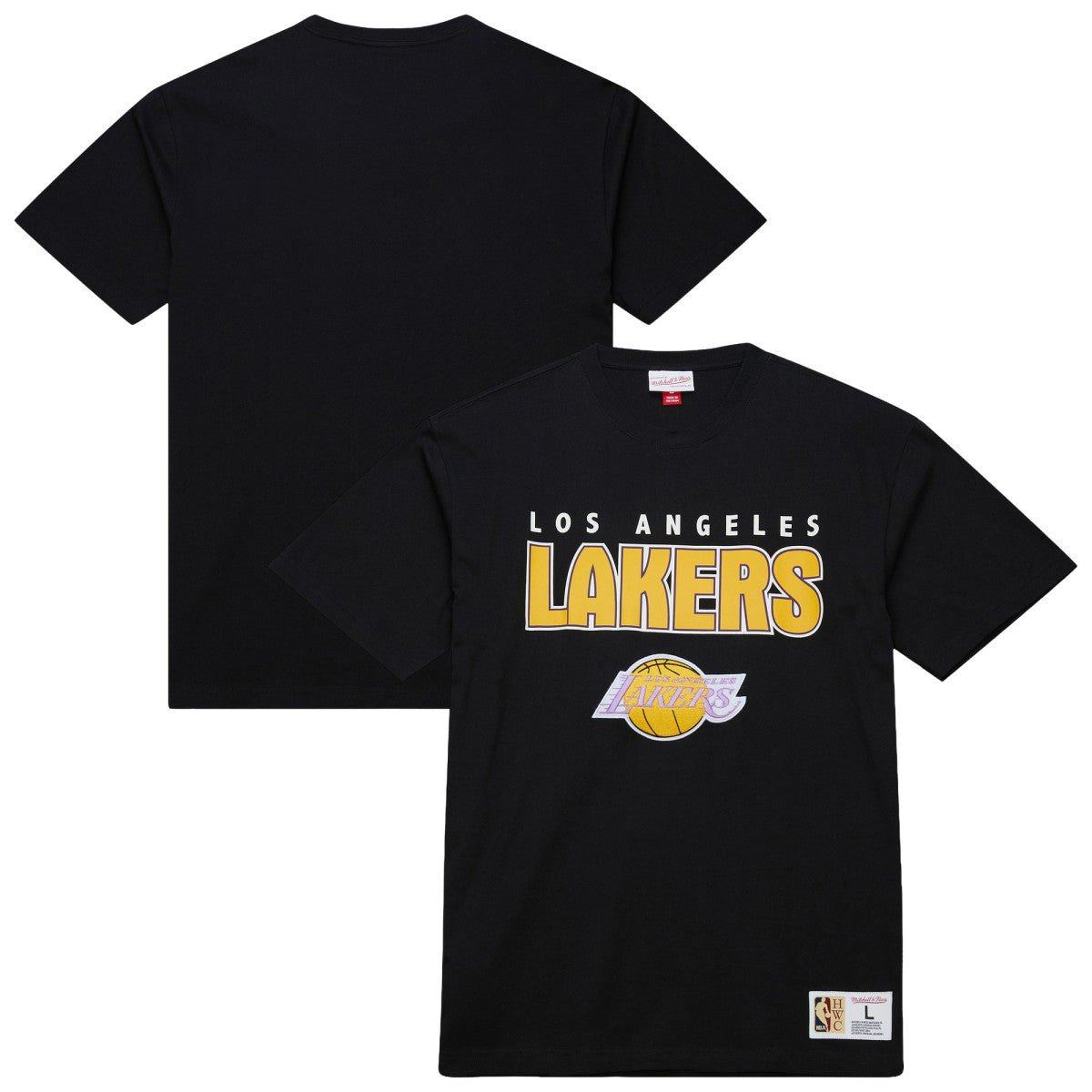 Los Angeles Lakers Hardwood Classics Throw It Back Premium T-Shirt Black - NBA