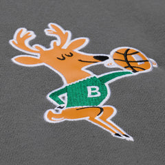 Milwaukee Bucks Throw It Back Quilted Fleece Quarter-Zip Hoodie Gray - NBA