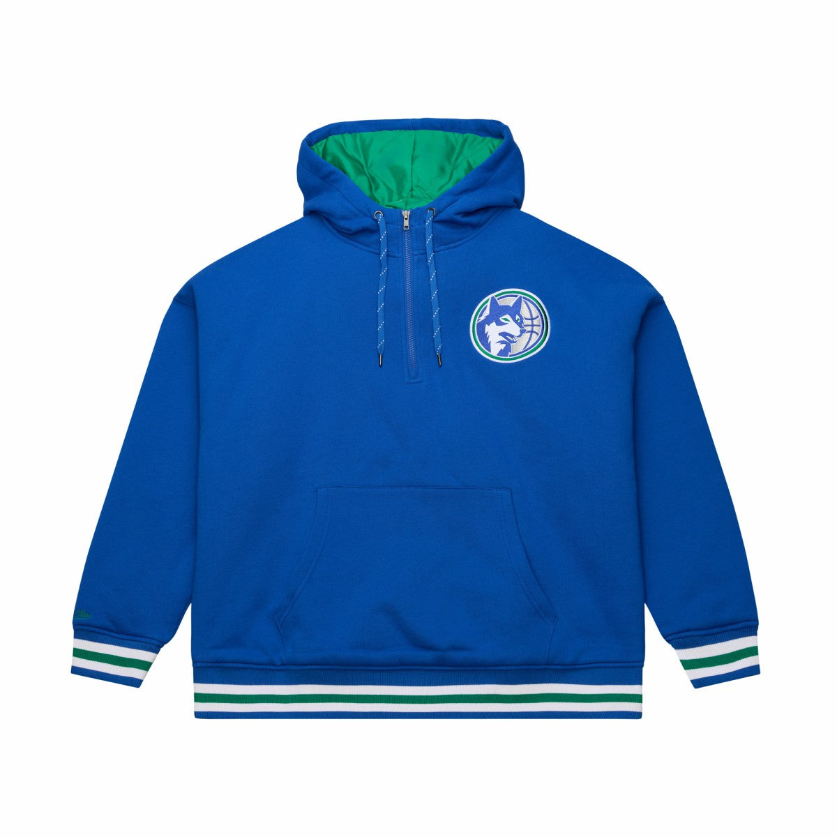 Minnesota Timberwolves Throw It Back Quilted Fleece Quarter-Zip Hoodie Royal - NBA
