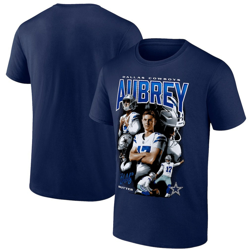 Brandon Aubrey Dallas Cowboys Collage T-Shirt Navy | Fanatics