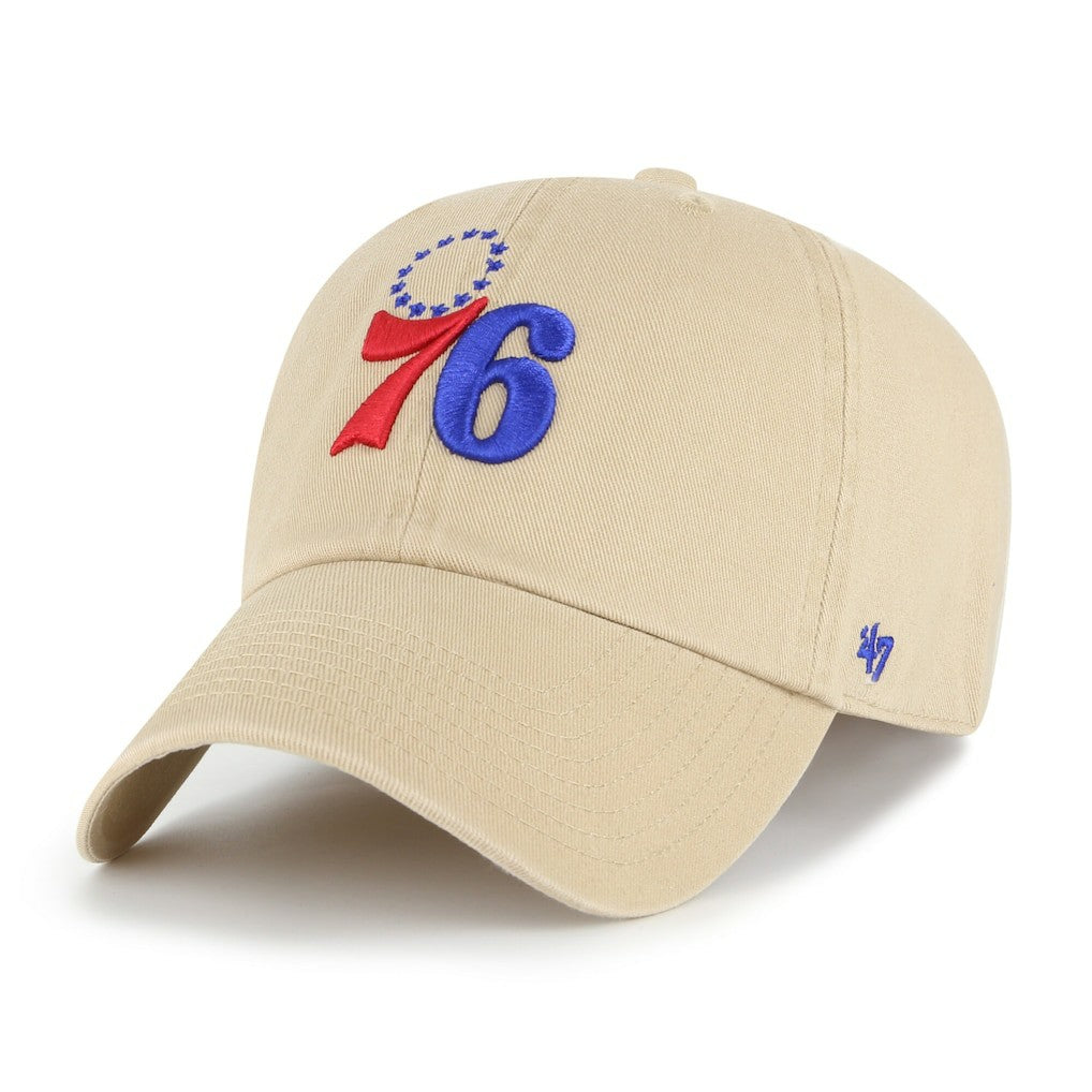 Philadelphia 76ers '47 Logo Clean Up Adjustable Hat Khaki - NBA