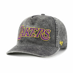 Los Angeles Lakers '47 Reclaim Snow Wash Corduroy Adjustable Hitch Hat Charcoal - NBA