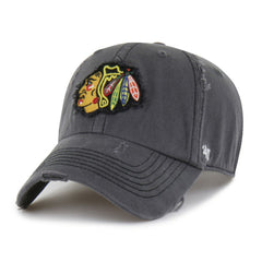 Chicago Blackhawks '47 Weathered Clean Up Adjustable Hat - Charcoal - NHL