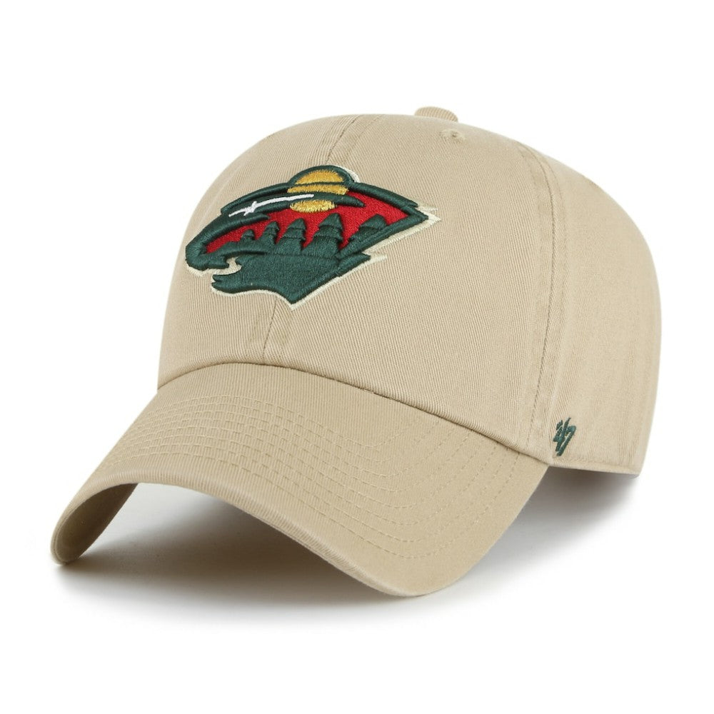 Minnesota Wild '47 Logo Clean Up Adjustable Hat - Khaki - NHL