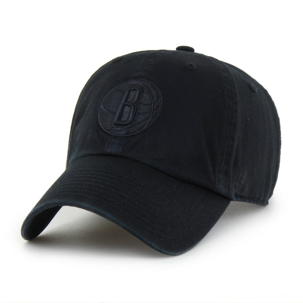 Brooklyn Nets '47 Black on Black Clean Up Adjustable Hat - NBA